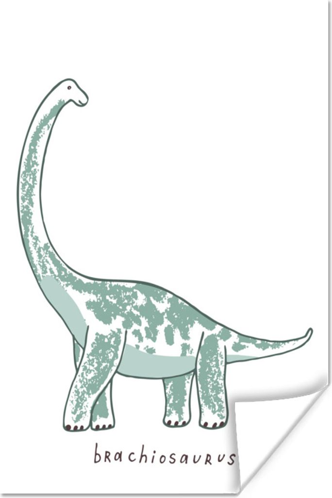 MuchoWow Poster Kinderzimmer- Brachiosaurus - Dinosaurier - Jungen - Mädchen - Kind 60x90 cm - Wanddekoration