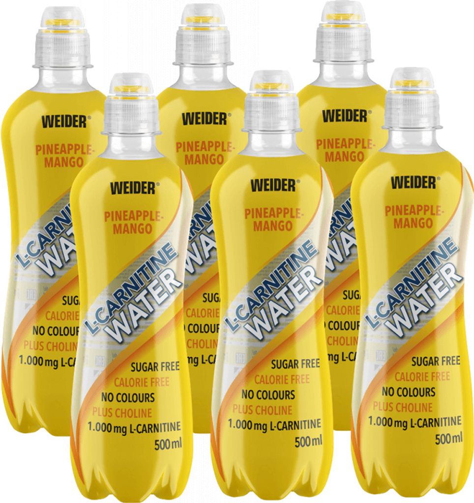 Weider L-Carnitine Water (6x500ml) Pineapple-Mango - Diät & Gewichtsmanagement - L-Karnitin