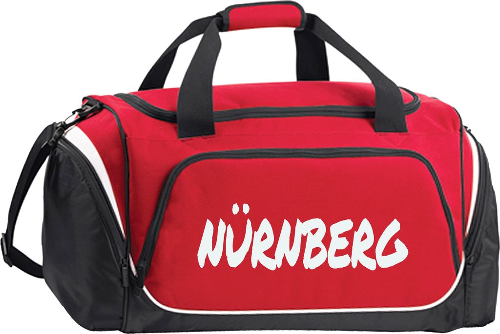 multifanshop Sporttasche - Nürnberg - Textmarker, rot/schwarz, Größe one size