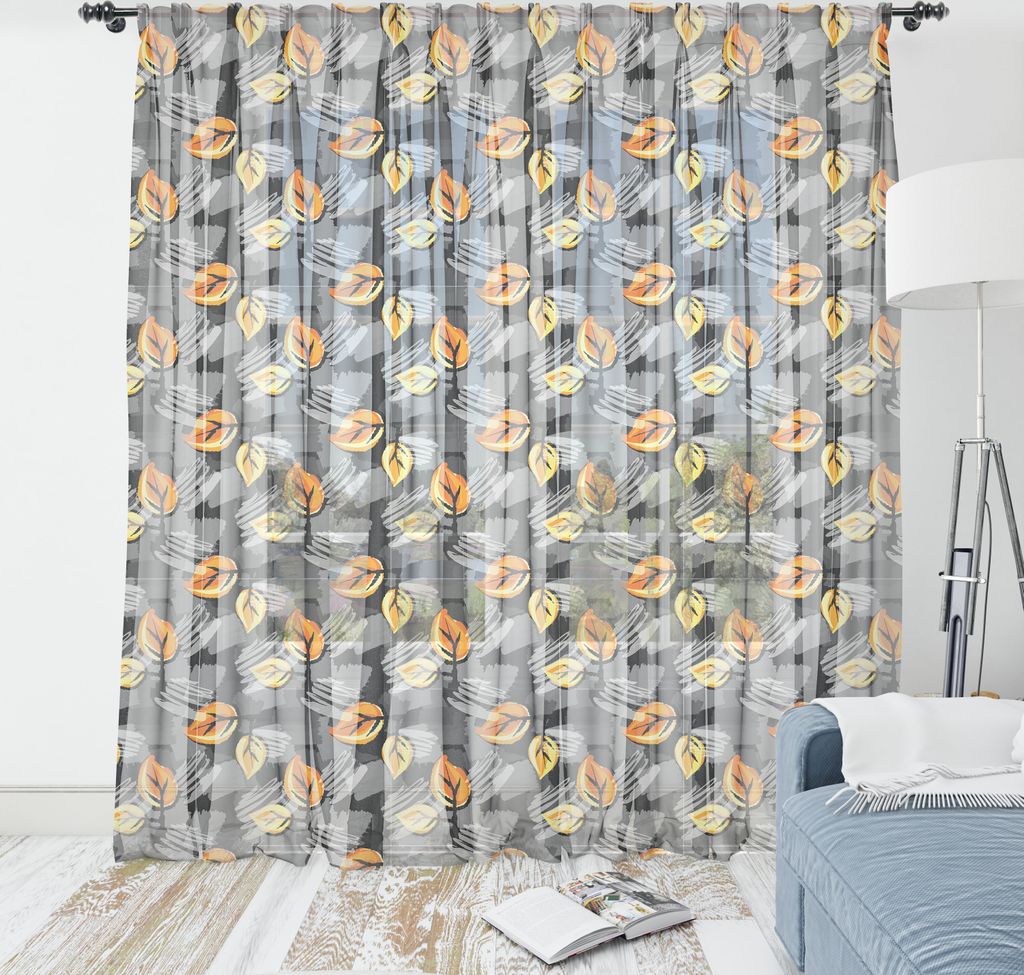 ABAKUHAUS Kunst Wandteppich, Künstlerische Blätter und Random Pinsel Strokes, Wohnzimmer Schlafzimmer seidiges Satin Wandtuch, 240 cm x 274 cm, ...