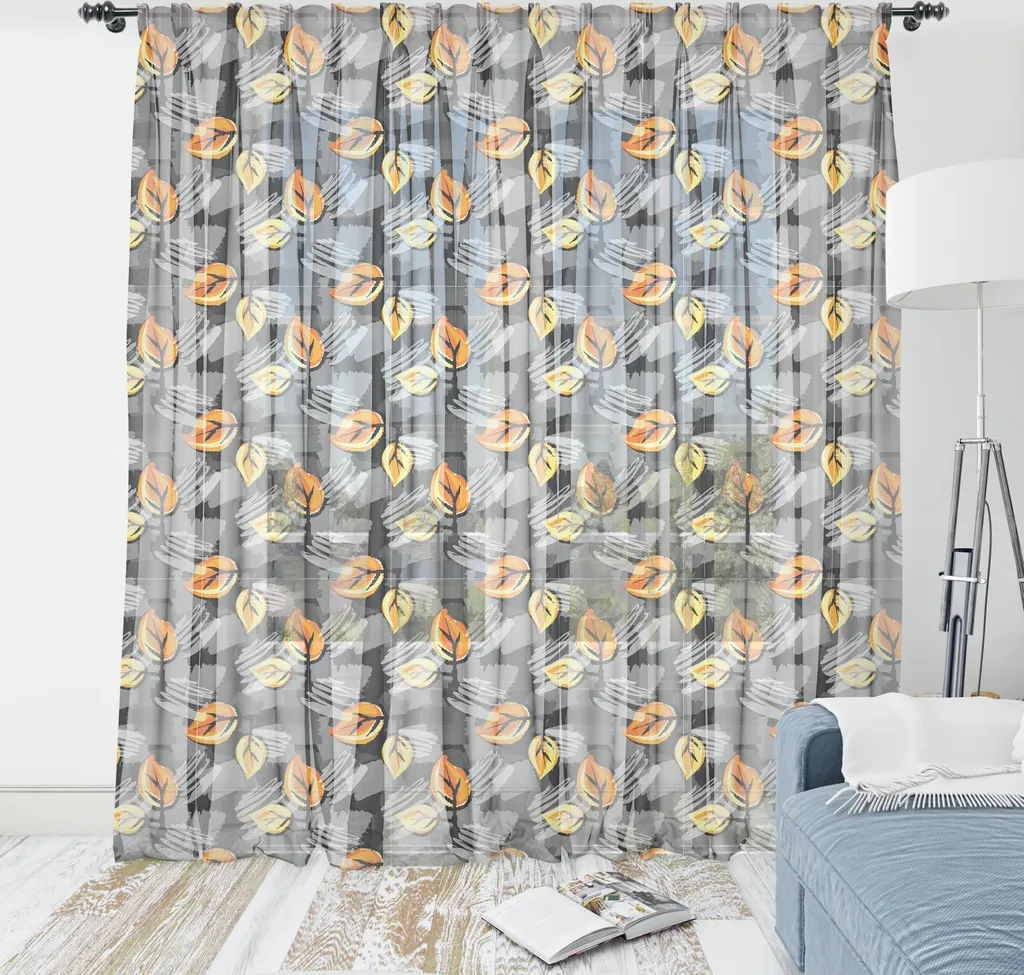 Decorazione Parete XL ABAKUHAUS 210x274 cm - Foglie Grigio Satin
