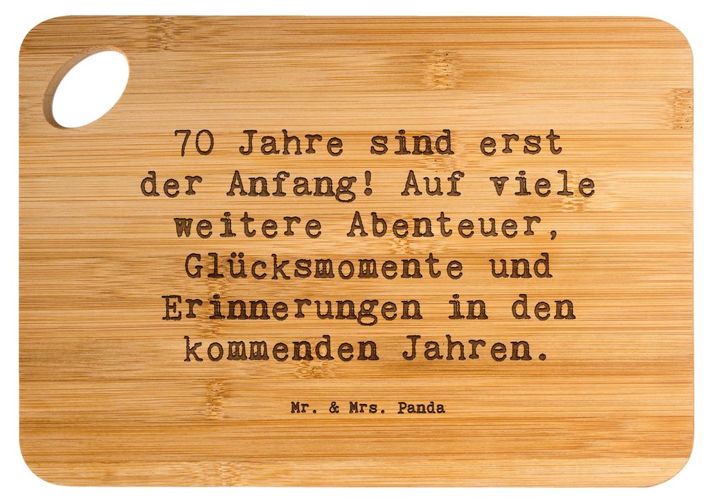 Mr. & Mrs. Panda Hackbrett Spruch 70. Geburtstag Beginn - Transparent - Geschenk, Siebziger, Happy Birthday, Brett, Erinnerungen, Glückwunsch, Fr...