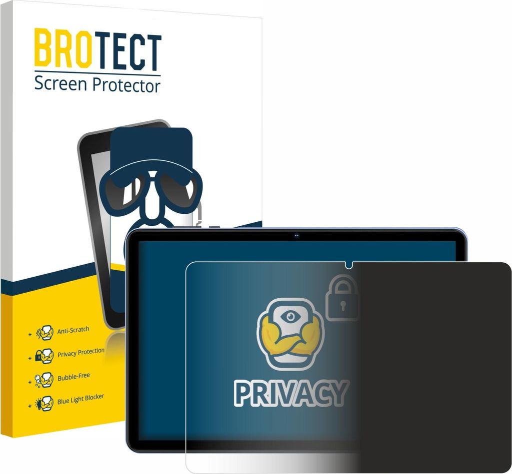 BROTECT Sichtschutzfolie für WOREGOO M283-EEA 10.1" Anti-Spy Privacy Sichtschutz Blickschutz Folie Blaulicht-Schutz