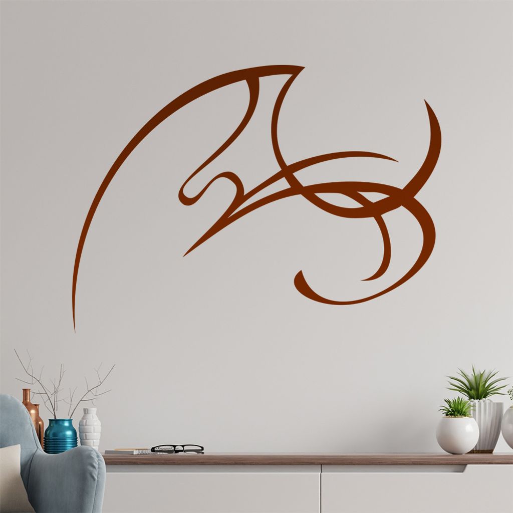 Tribal geschwungen Wandtattoo in 6 Größen - Wandaufkleber Wall Sticker - Dekoration, Küche, Wohnzimmer, Schlafzimmer, Badezimmer