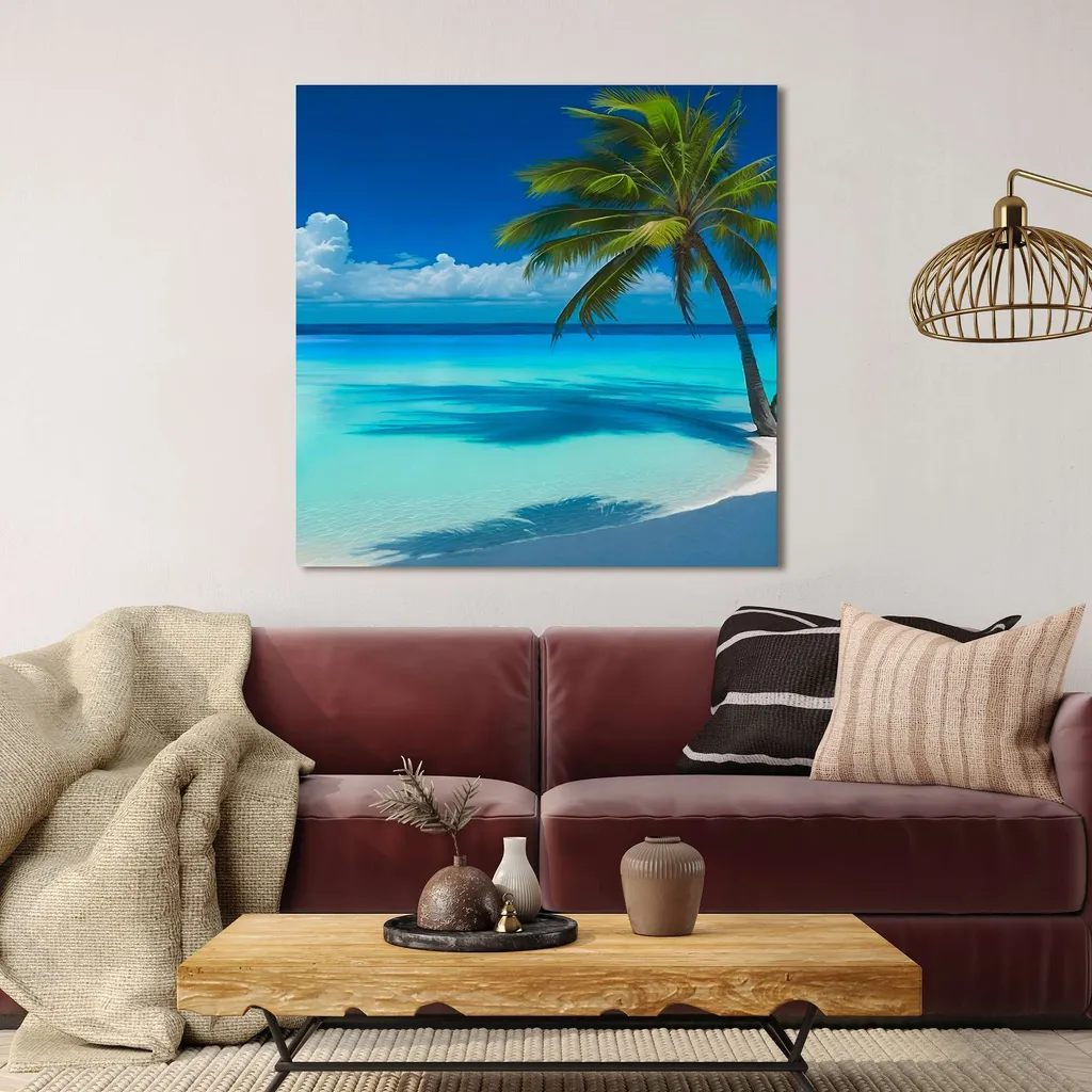 Quadro Tropicale Dario Marzi 40x40 - Baia della Serenità II Canvas - 3