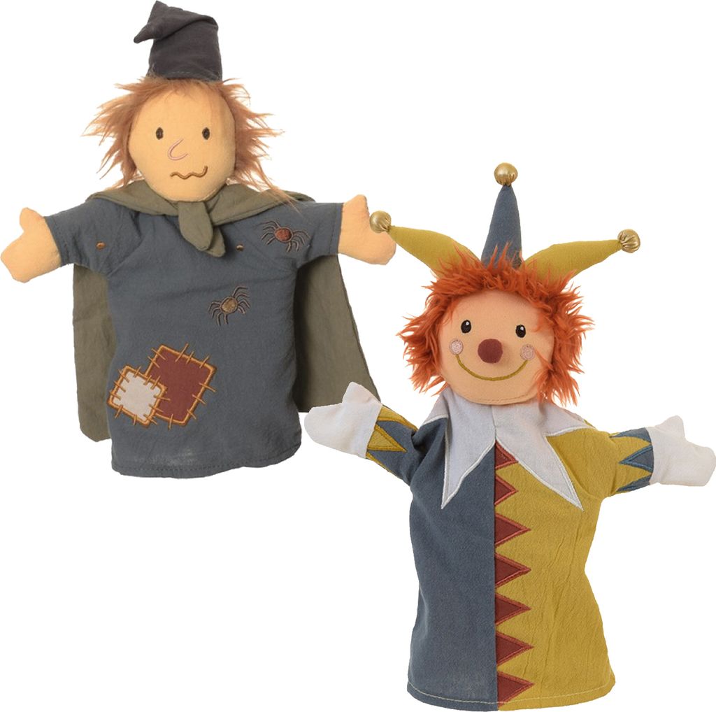 Hochwertiges Handpuppen-Set Kasperle & Hexe für Puppen- und Kasperletheater