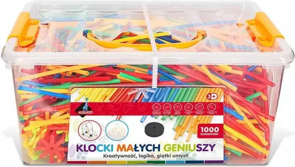 Jeu de construction pailles flexibles 1000 pièces pour enfants créatifs