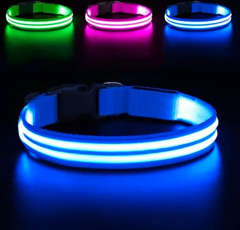 Weesiber LED Dog Collar S Blue: Sicurezza Ricaricabile USB e Design