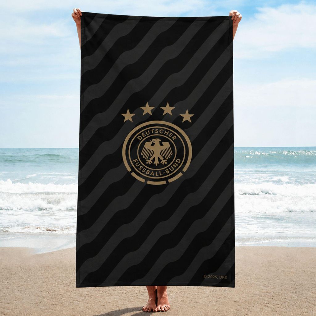 Offizielles DFB Duschtuch dunkel-grau gestreift 70x140 cm Produktbild 