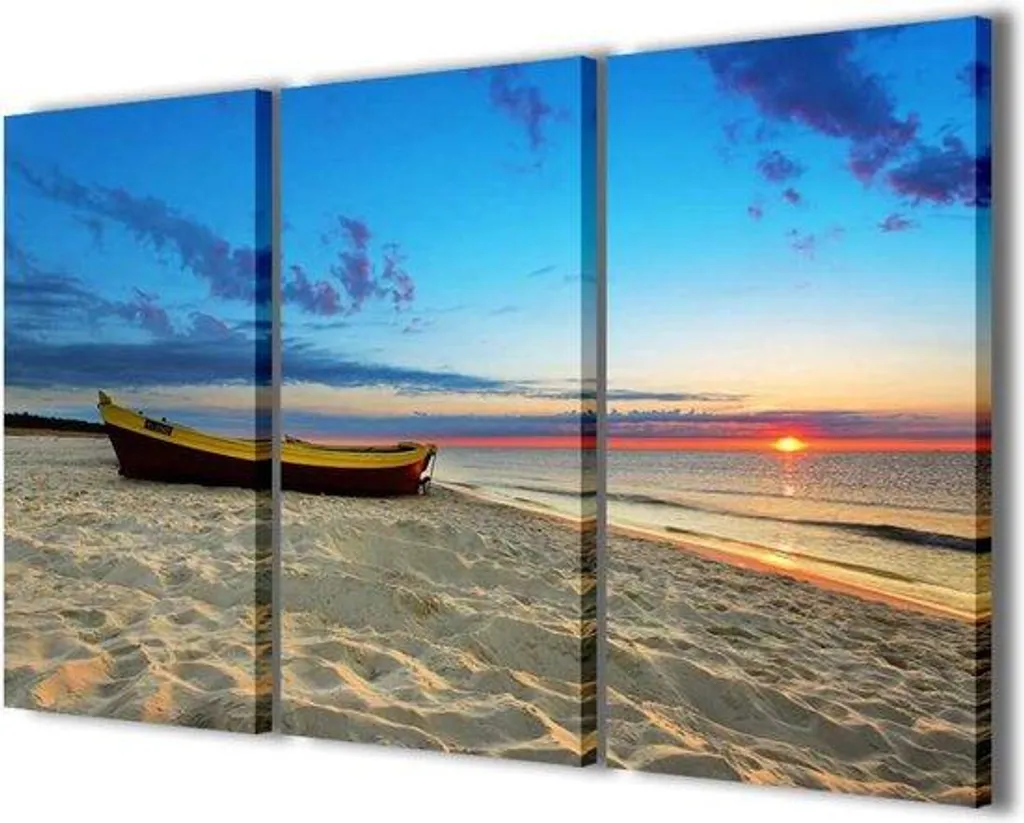 Tableau Coucher de Soleil en 3 Panneaux 120x90 cm - Toile Moderne Prête