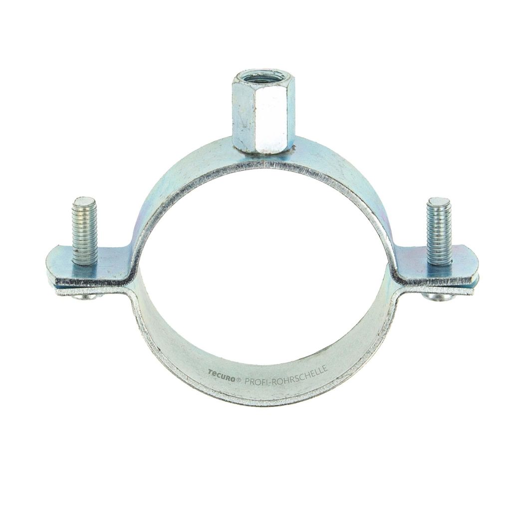 tecuro Schraub-Rohrschelle Ø 57-61 mm, M8/M10 Anschlussgewinde, verzinkt