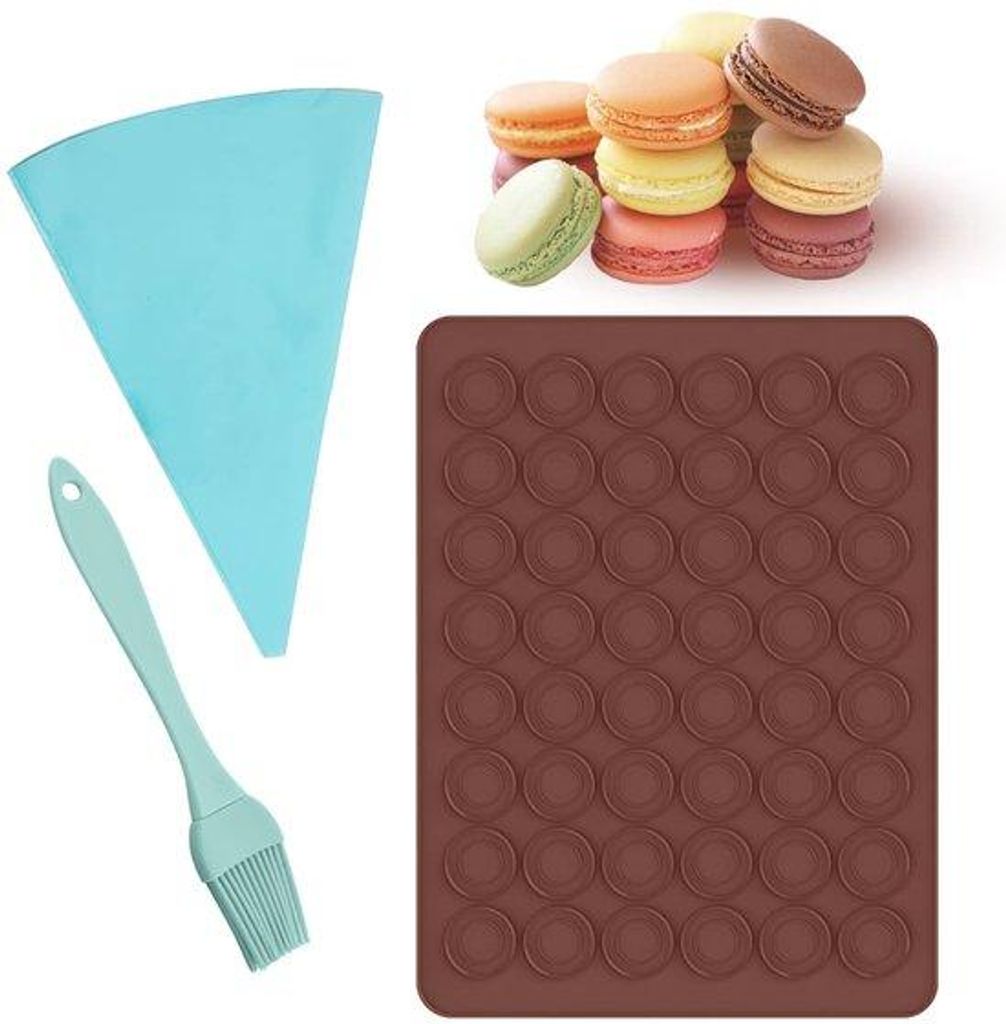 Silikon-Bäckform mit Oliereinigungswisch und Spritzbeutel für verschiedene Kuchenformen
