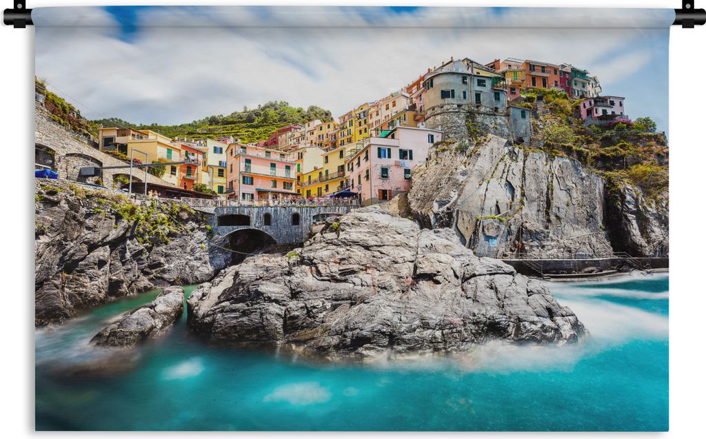 MuchoWow Wandteppich Wandbehang Klares blaues Meer bei Cinque Terre in Italien 60x40 cm Tapisserie Dekoration Wandtuch - Wanddekorationen