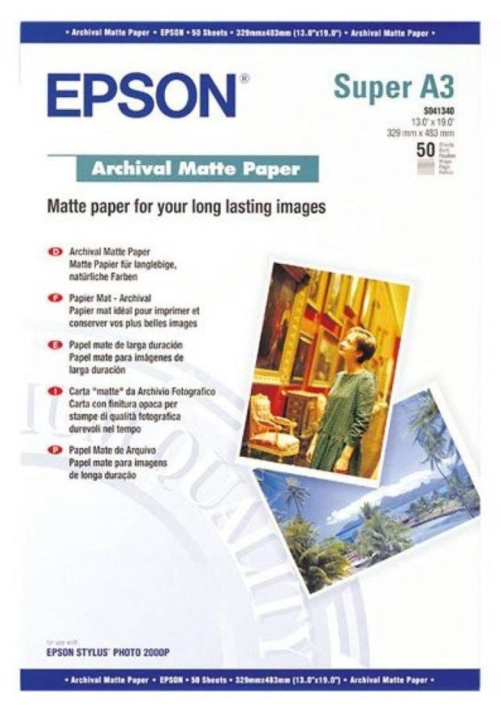Epson Archival Matte Paper, DIN A3+, 189g/m², 50 list, Obrázok produktu 