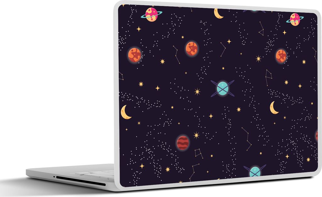 MuchoWow Laptop Aufkleber Sticker Cover Planeten - Sterne - Muster 30x22 cm - Laptop-Sticker