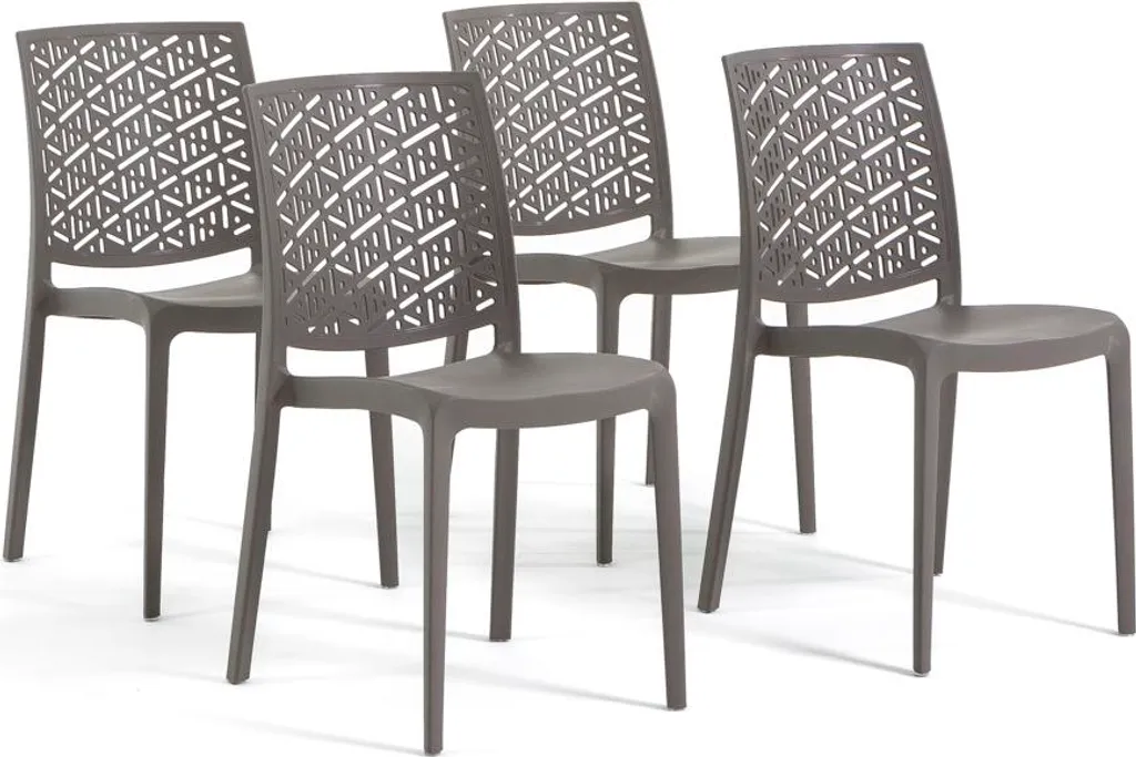 Lot de 4 chaises empilables ZORA pour restaurant et terrasse de café