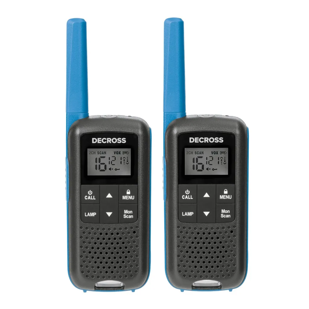 Émetteur radio portable PMR446 PNI Decross DC63 bleu en pack duo