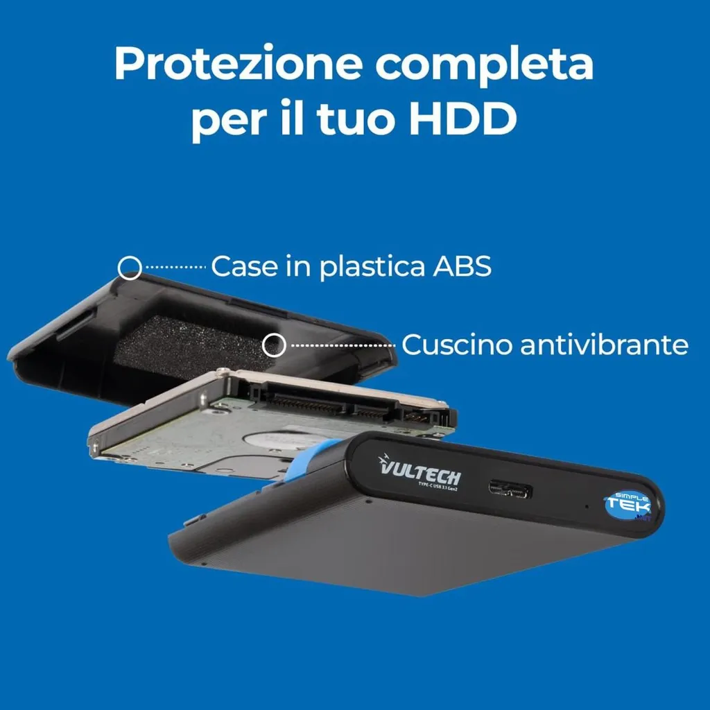 Box Esterno 2,5" Per Hdd Ssd Sata Iii Configurabile Usb 3.2 Enclosure 6Gbp - 5