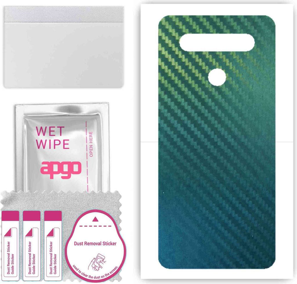 apgo Rückseite Schutzfolie, Skin, kompatibel mit LG K51S, Hinten Displayschutzfolie aus Vinylfolie, kratzfest, einfache Montage - Kohlenstoff-Cham...