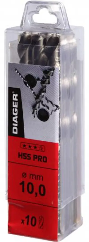 Foret Métal 10mm pour Perçage Précis Diager Pro HSS - Pack de 10 Unités