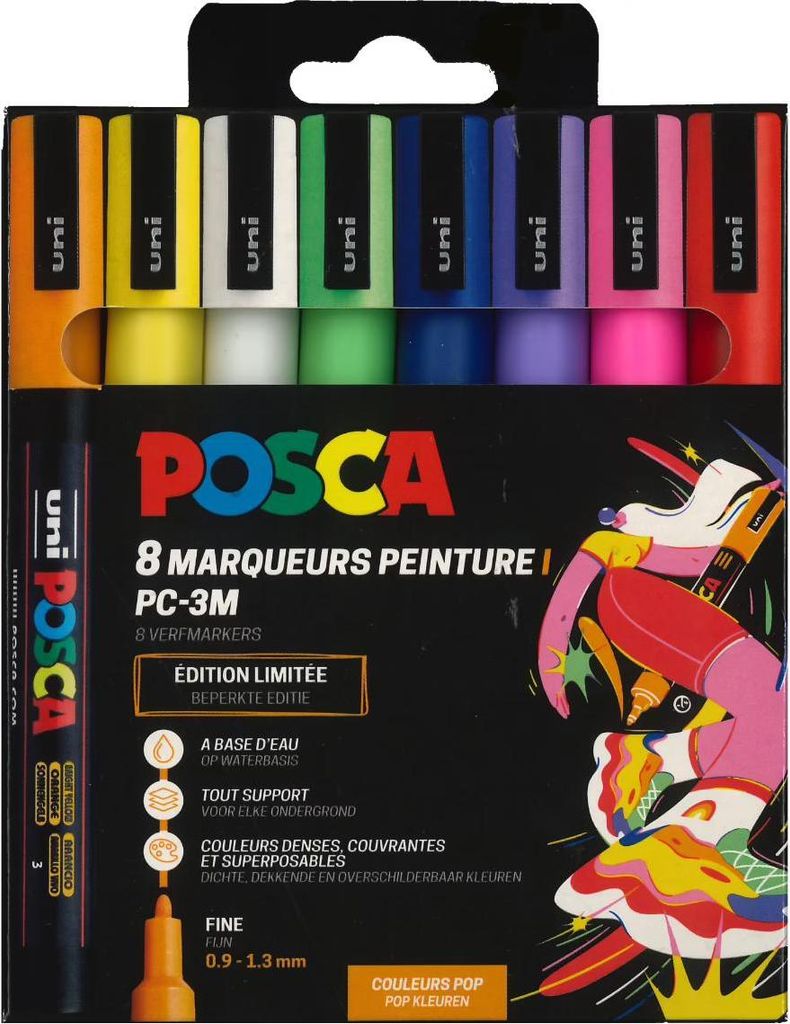 Posca Marker Set PC-3M 8 Stück Pop Farben kreativ