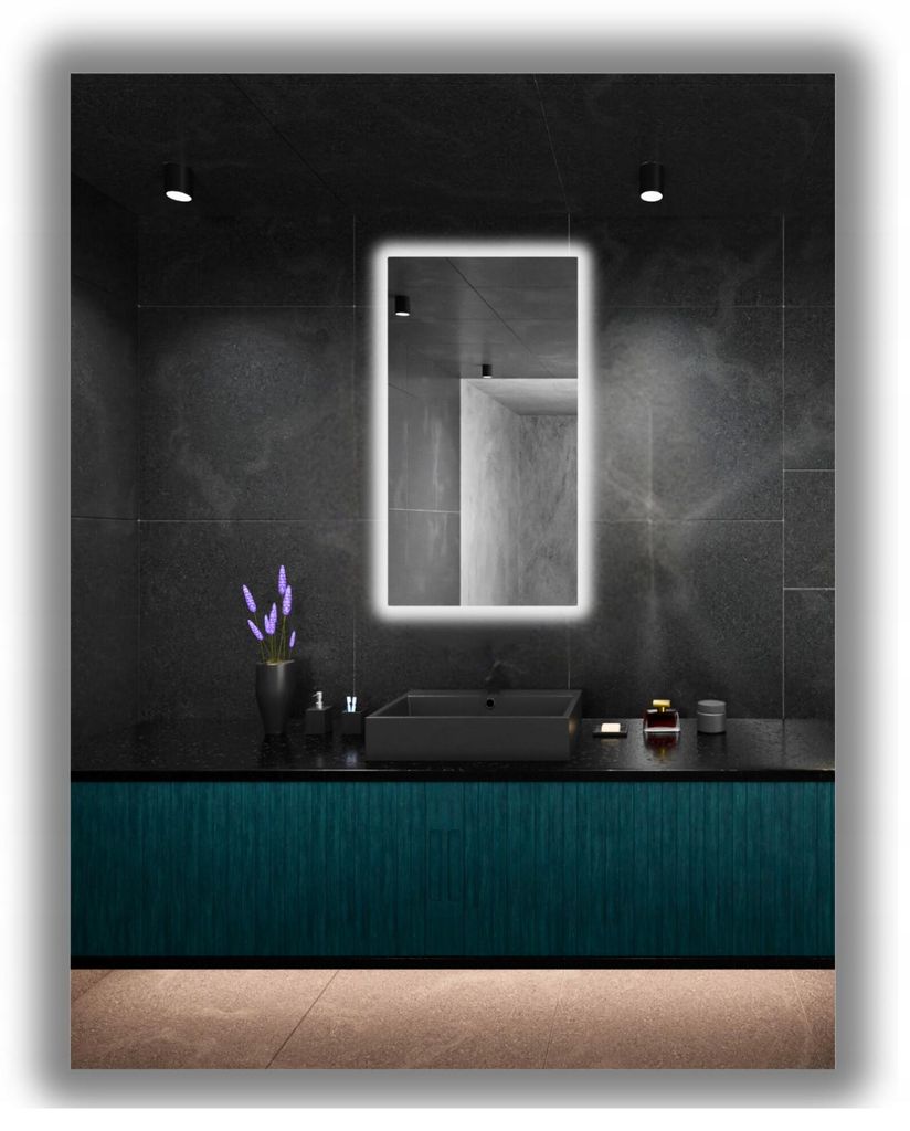 LED-beleuchteter Spiegel 55x95 mm, wasserdicht (IP65), Produktbild 