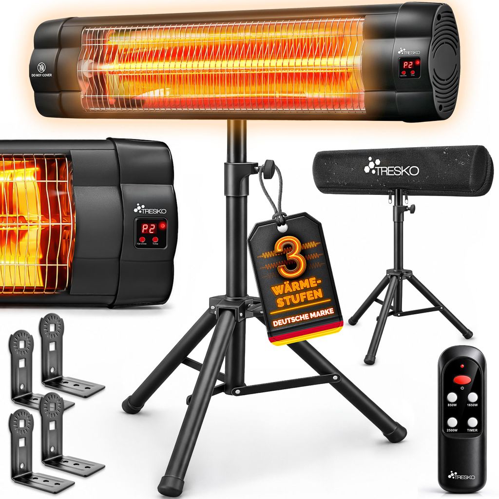 TRESKO Infrarood warmtestraler, 2500 W, met Productafbeelding  AI-gegenereerde afbeelding