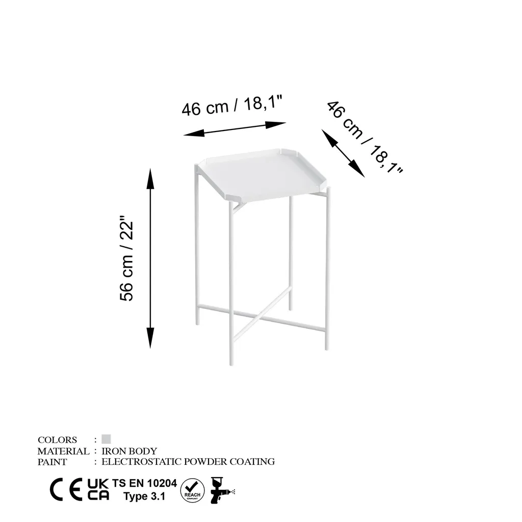 Table Basse Métal Blanc Shb-008-B : Solution Durable pour Petit Salon