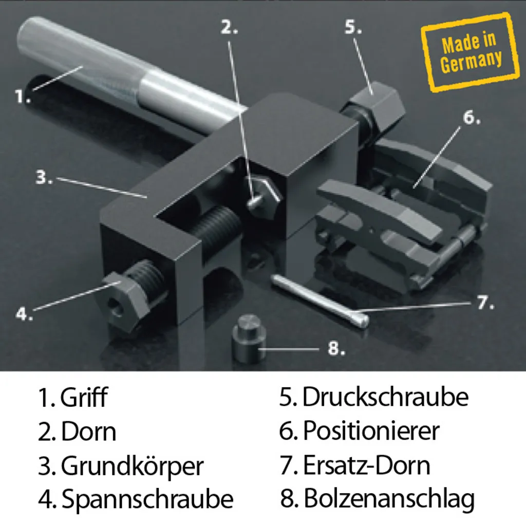 Rivetage de chaîne de tronçonneuse pour rivets pleins et creux outils
