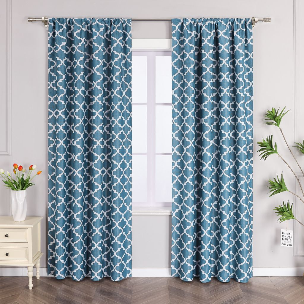 Joyswahl Verdunklungsvorhänge Blickdicht Gardinen Thermovorhang mit Tunnelzug Schlafzimmer Wohnzimmer Blau HxB 175x140cm 1 Stück