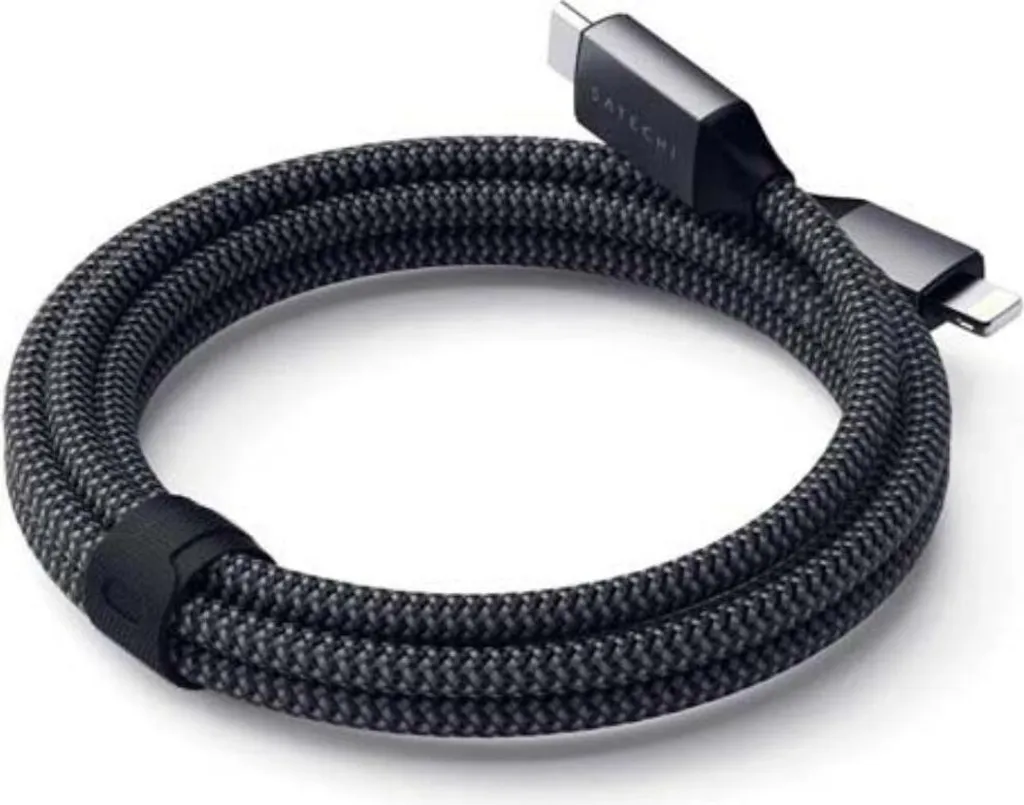 Satechi Câble USB-C vers Lightning MFi Gris Espace - Charge Rapide 1.8m