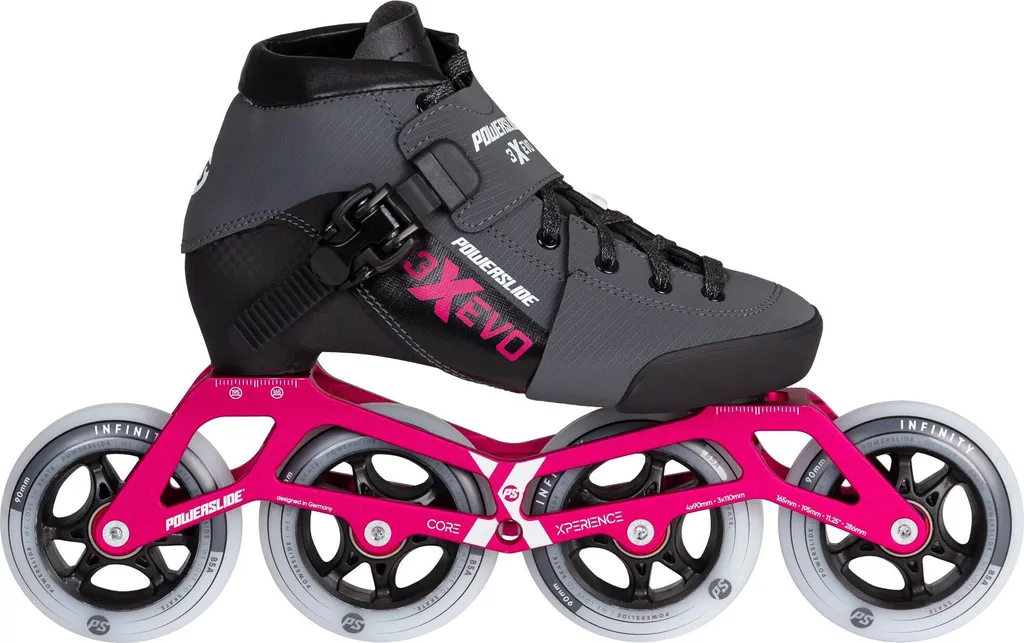 Patins à Roulettes Rose Vif Triple X Evo pour Loisirs et Sport en Famille