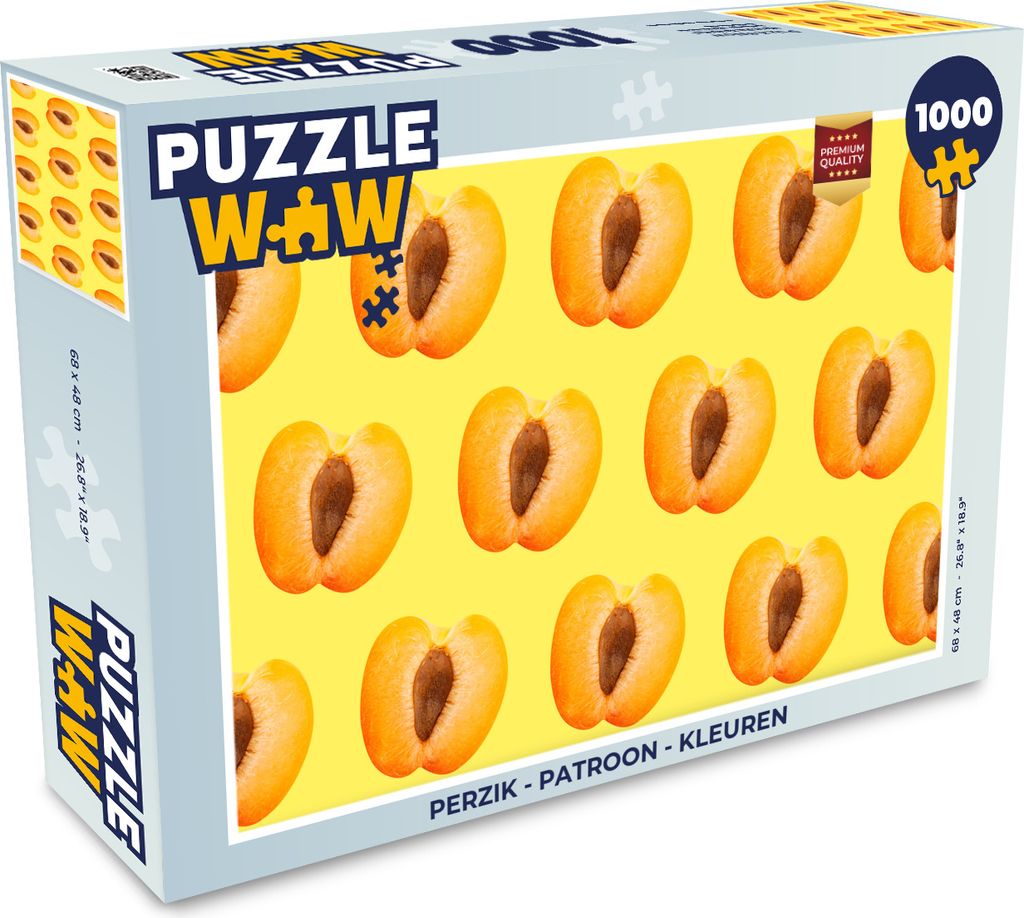 MuchoWow Puzzle 1000 Teile Pfirsich - Muster - Farben - Erwachsene - Rätsel