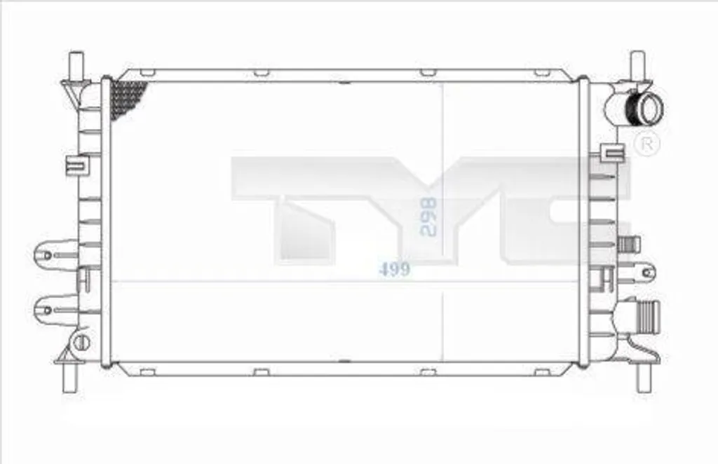 Radiateur moteur TYC alu haute résistance pour Escort réf OE 1106768