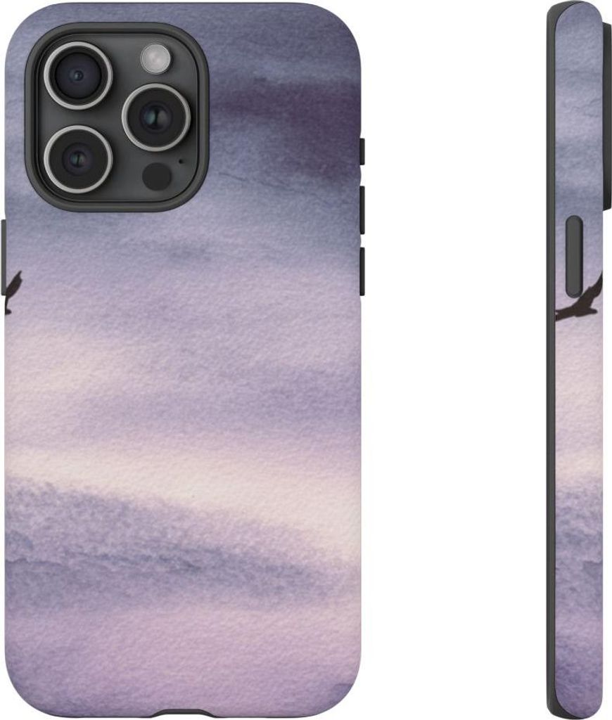 Vogel am violetten Himmel – Hülle Kompatibel mit iPhone 15 Pro Max