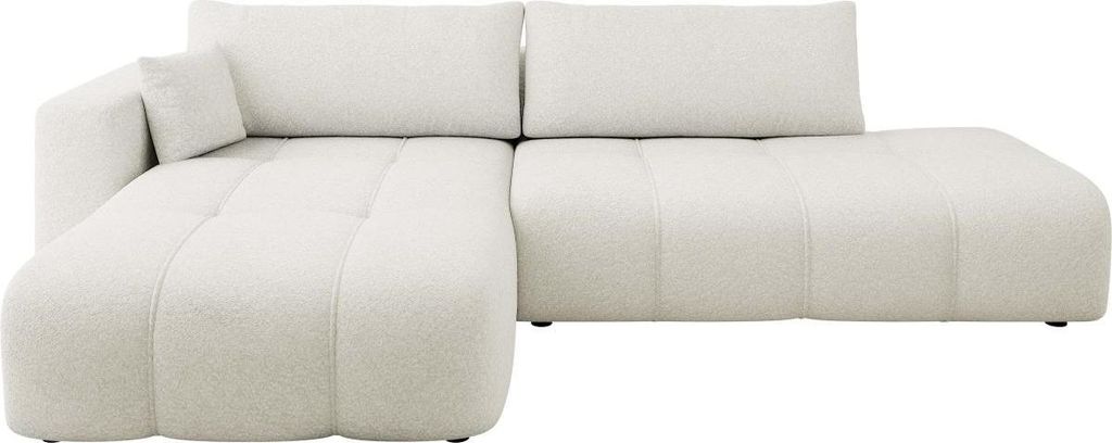 MIRJAN24 Ecksofa Furyn O, Wohnzimmer Eckcouch mit Bettkasten und Schlaffunktion, L-Form, Seite Links (Farbe: Coral 15)