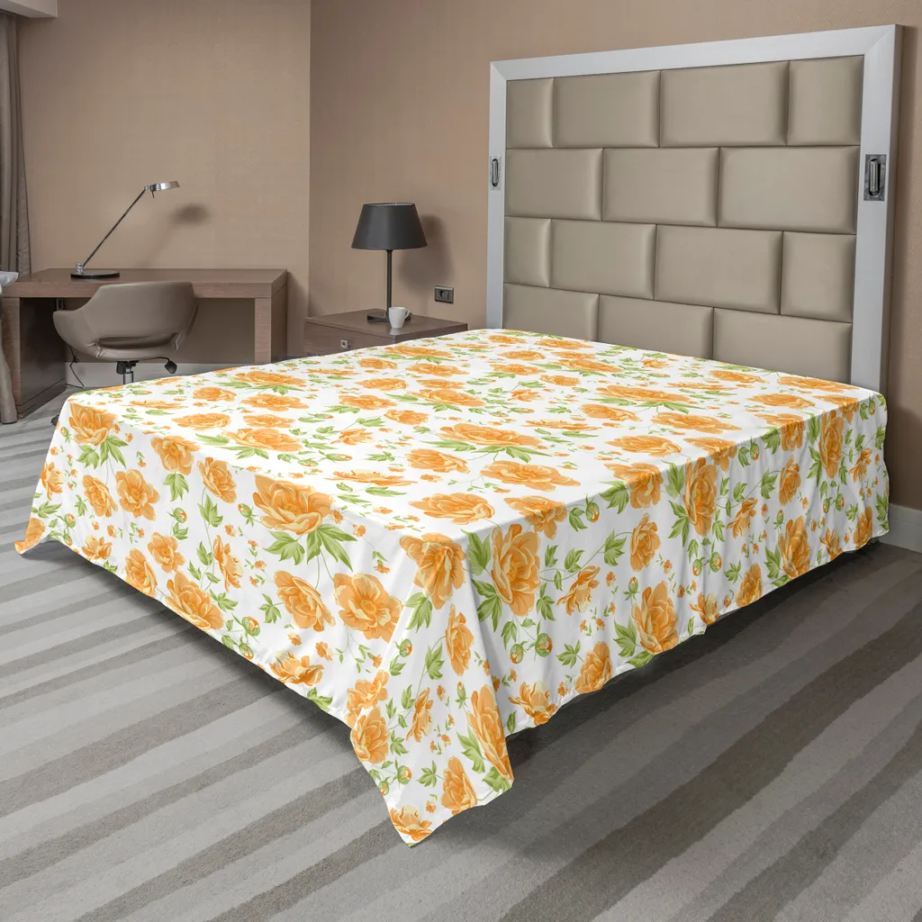 Drap de lit décoratif à fleurs classiques, grand format 266x260cm
