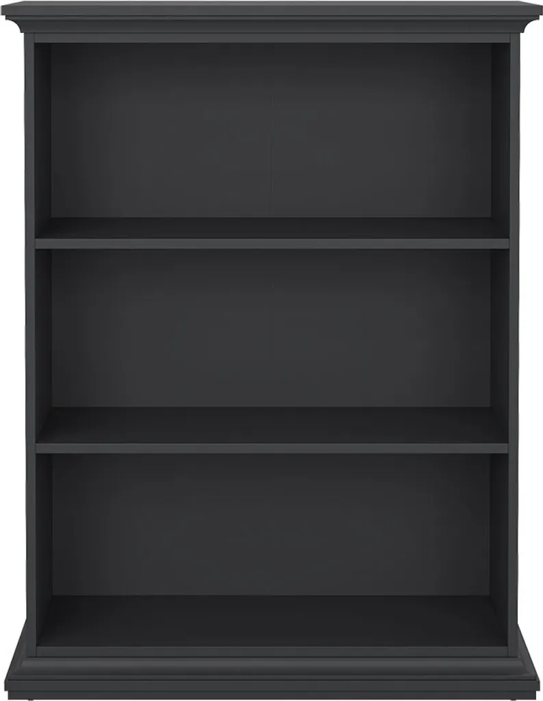 Bibliothèque Venedig gris anthracite avec étagères de rangement chic