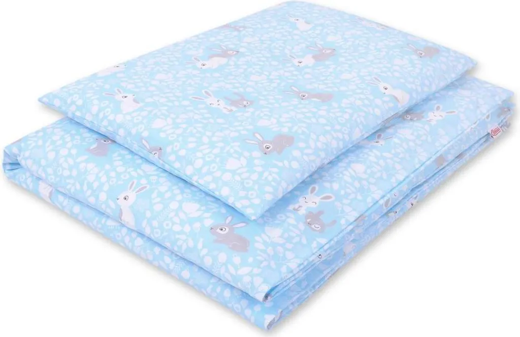 Parure lit enfant coton anti-transpiration 135x100 lapins bleus
