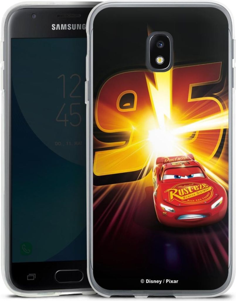 DeinDesign Handyhülle für Samsung Galaxy J3 (2017) Silikon Hülle Case Smartphone Schutzhülle Cars Lightning Mcqueen 95 Offizielles Lizenzprodukt