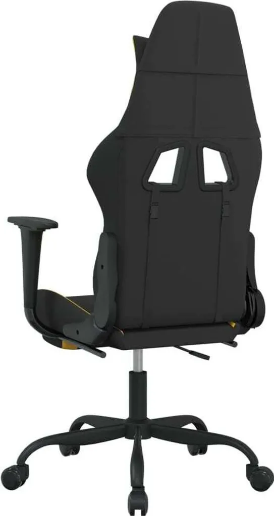 Sedia Gaming The Living Store: Massaggio e Poggiapiedi (Tessuto Giallo) - 6