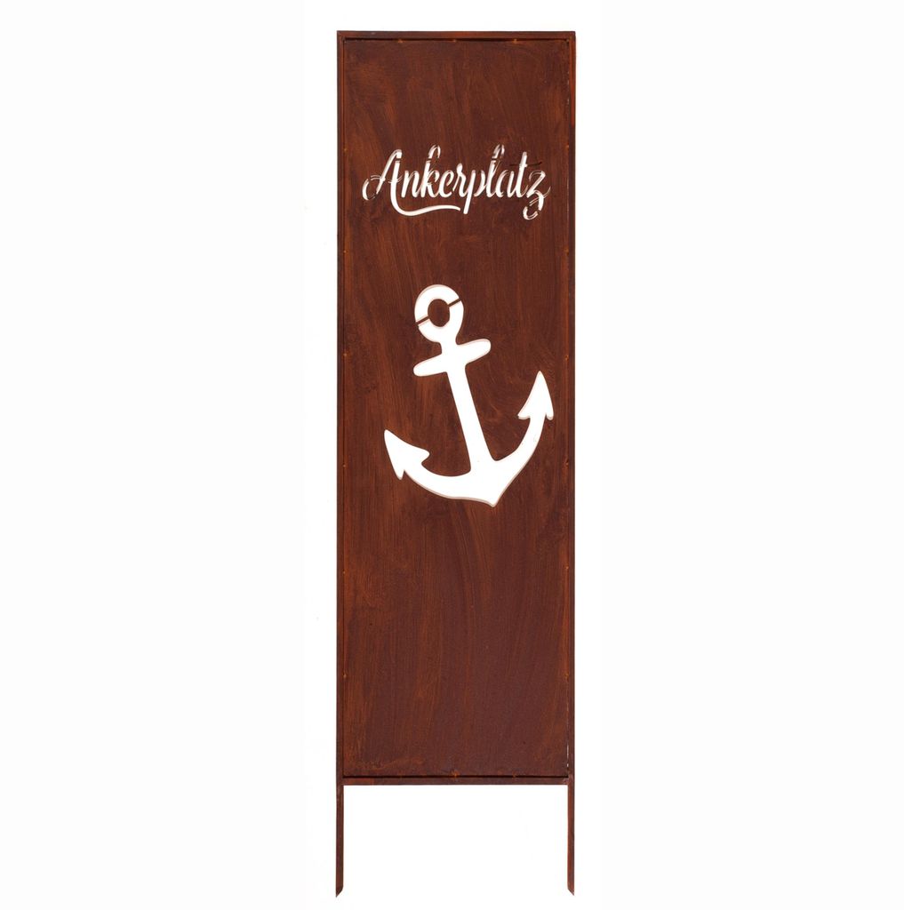 Edelrost Sichtschutz Garten Deko Anker 160x50cm Decorative Abdeckung Rost