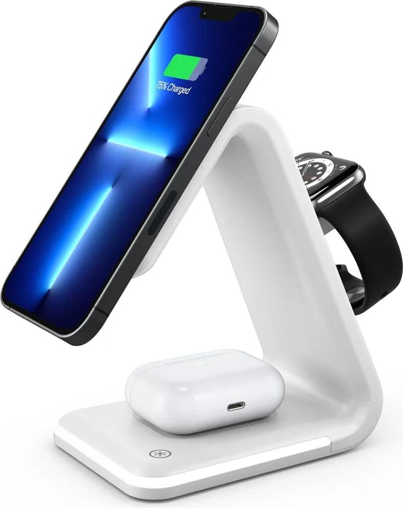 Schnell Ladegerät kabellos für iPhone Apple Watch Air Pods Magsafe Lade Station Mag Safe Qi Charger wireless Ladefunktion