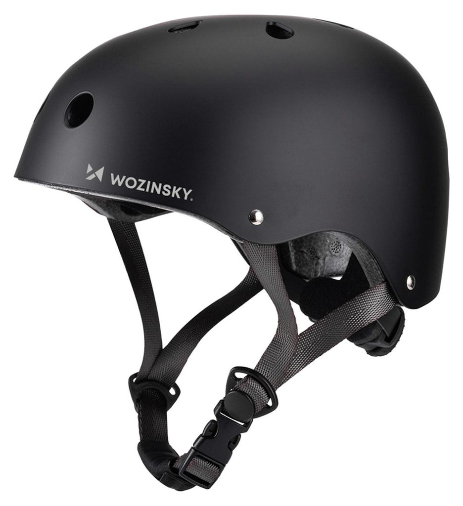 Wozinsky HT-38C Größe S Schwarz Fahrradhelm Kinder Skate Helm BMX Helm leicht robust verstellbar City Bike