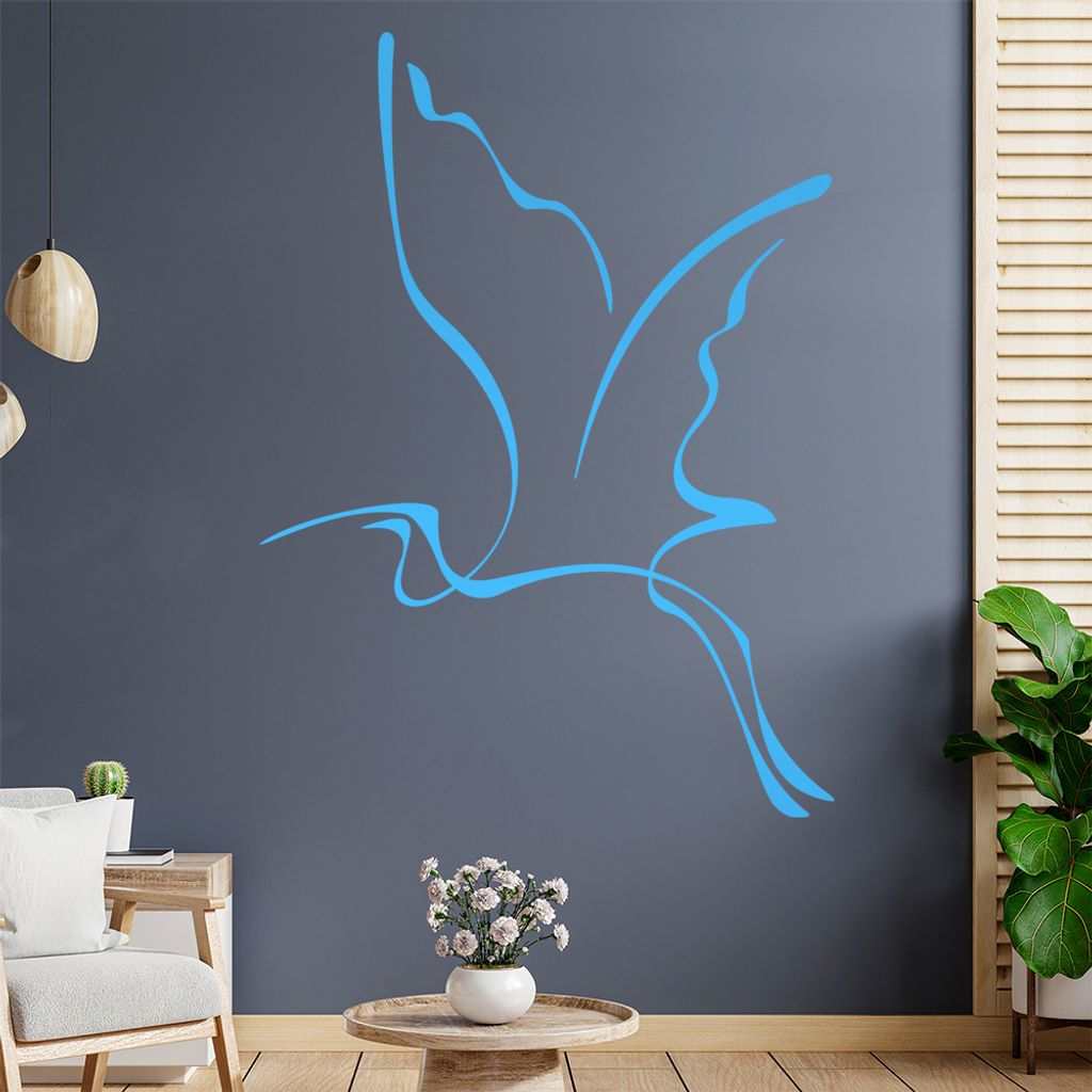 Fliegender Vogel Linien Wandtattoo in 6 Größen - Wandaufkleber Wall Sticker - Dekoration, Küche, Wohnzimmer, Schlafzimmer, Badezimmer