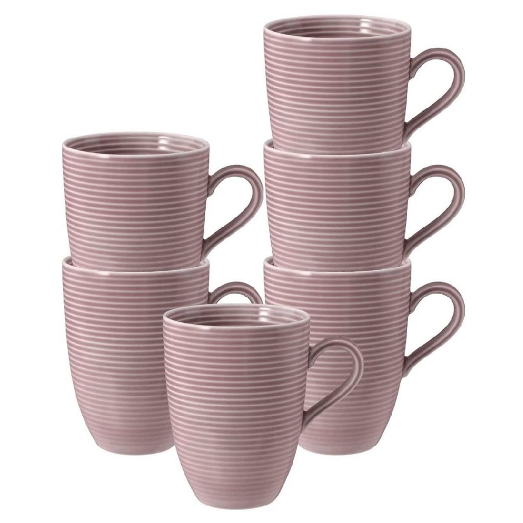Seltmann Weiden Beat Altrosa Becher mit Henkel 0,35l 6er Set