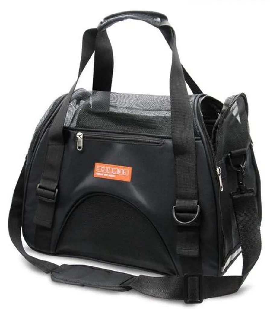 Voyagez sans stress : sac de transport sécurisé noir 44cm pour chat