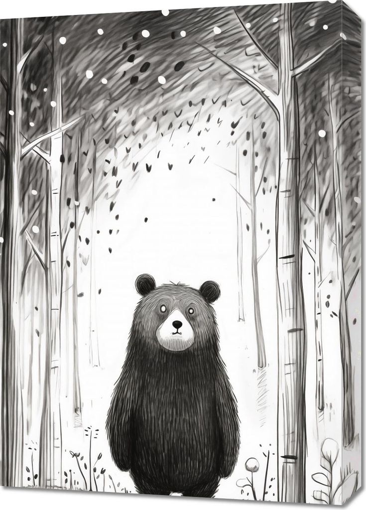 Bild 50x70cm Neugieriger Bär
