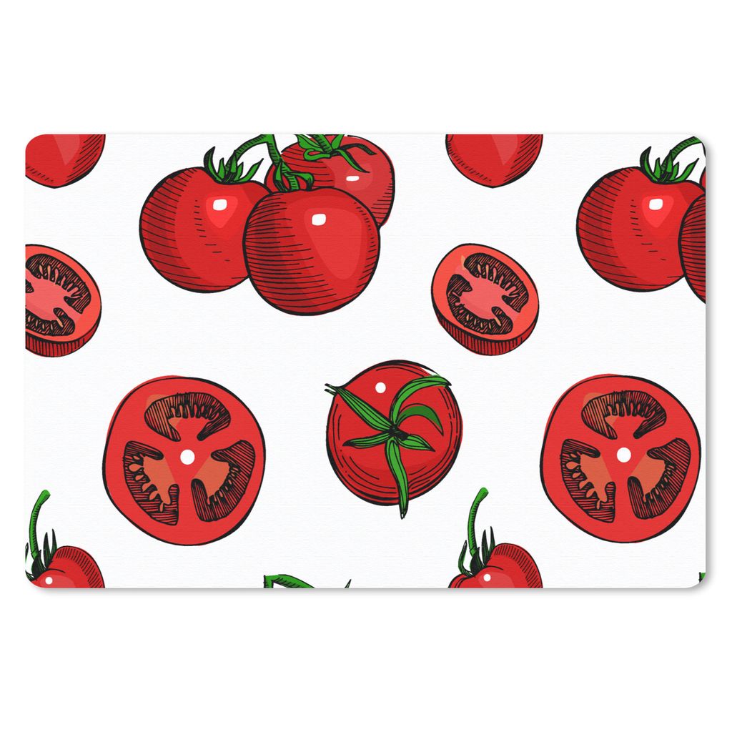 MuchoWow Schreibtischunterlage Rot - Muster - Tomaten 60x40 cm - XXL Mauspad - Großes Mauspad