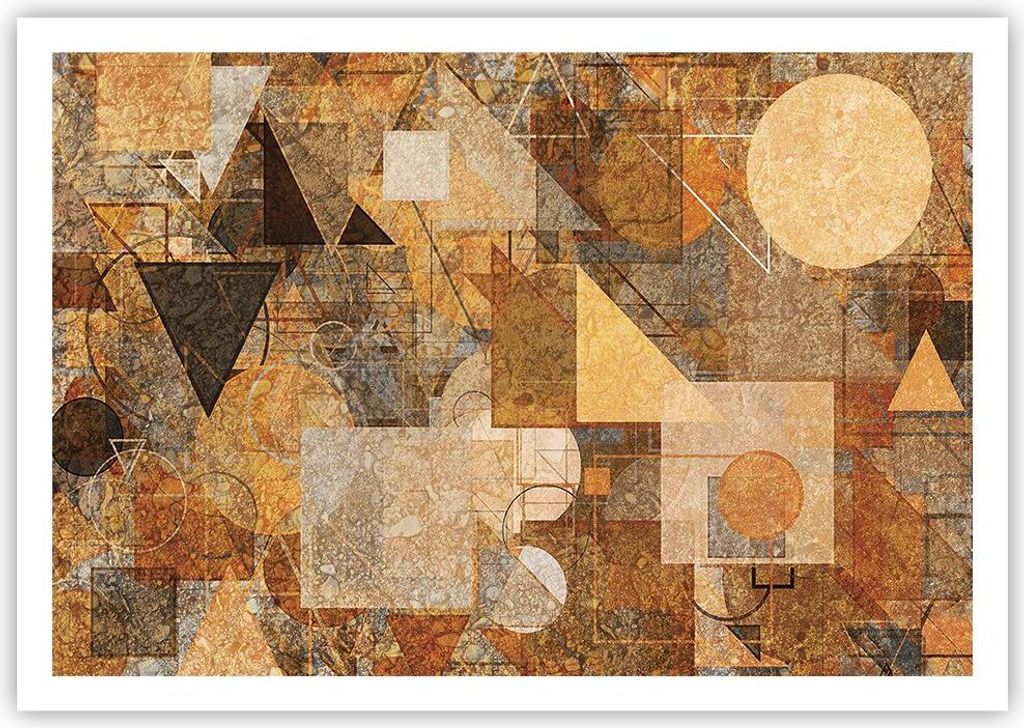 Poster - Poster ohne Rahmen - Abstraktion Figuren Geometrisch - 100x70 cm - Wand Bild - Wanddeko - Wandbilder - Kunstposter - Wandposter - Bilder -...